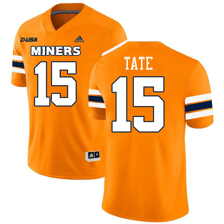 #15 Trevon Tate UTEP Jersey,UTEP Miners College Football Jersey,Uniforms-Orange